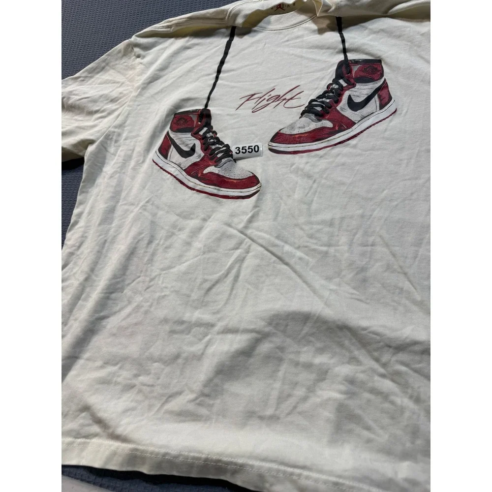 Jordan Flight Graphic T-Shirt Mens Large Cream
